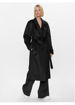 Calvin Klein Płaszcz wełniany K20K205496 Czarny Relaxed Fit ze sklepu MODIVO w kategorii Płaszcze damskie - zdjęcie 169204713