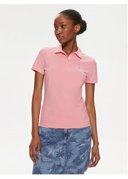Tommy Jeans Polo Essential DW0DW17220 Różowy Slim Fit ze sklepu MODIVO w kategorii Bluzki damskie - zdjęcie 169204890