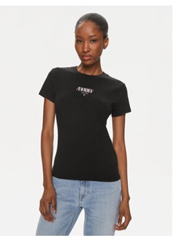 Tommy Jeans T-Shirt Essential DW0DW17839 Czarny Slim Fit ze sklepu MODIVO w kategorii Bluzki damskie - zdjęcie 169204921