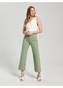 Sinsay - Jeansy cropped high waist - zielony ze sklepu Sinsay w kategorii Jeansy damskie - zdjęcie 169211973