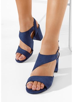 Niebieskie sandały na słupku Floresta ze sklepu Zapatos w kategorii Sandały damskie - zdjęcie 169213172