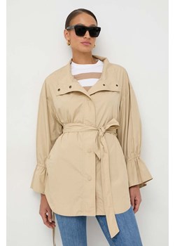 Twinset kurtka damska kolor beżowy przejściowa ze sklepu ANSWEAR.com w kategorii Kurtki damskie - zdjęcie 169213510