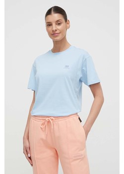 Napapijri t-shirt bawełniany damski kolor niebieski ze sklepu ANSWEAR.com w kategorii Bluzki damskie - zdjęcie 169213964