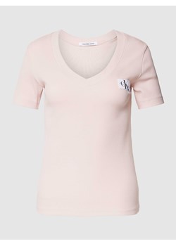 T-shirt z efektem prążkowania ze sklepu Peek&Cloppenburg  w kategorii Bluzki damskie - zdjęcie 169221460