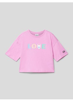 T-shirt krótki z nadrukiem z napisem ze sklepu Peek&Cloppenburg  w kategorii Bluzki dziewczęce - zdjęcie 169221592
