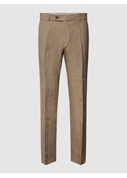 Spodnie do garnituru o kroju slim fit z lnu w kant model ‘Tomte’ ze sklepu Peek&Cloppenburg  w kategorii Spodnie męskie - zdjęcie 169221631
