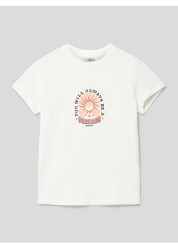 T-shirt z nadrukiem z logo ze sklepu Peek&Cloppenburg  w kategorii Bluzki dziewczęce - zdjęcie 169221994
