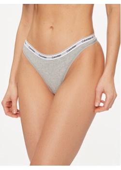 Calvin Klein Underwear Stringi 000QD5043E Szary ze sklepu MODIVO w kategorii Majtki damskie - zdjęcie 169225171
