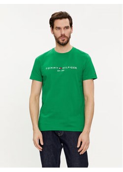 Tommy Hilfiger T-Shirt Logo MW0MW11797 Zielony Regular Fit ze sklepu MODIVO w kategorii T-shirty męskie - zdjęcie 169231133