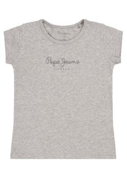 Pepe Jeans T-Shirt Hana Glitter PG502079 Szary Regular Fit ze sklepu MODIVO w kategorii Bluzki dziewczęce - zdjęcie 169231191