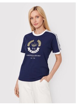 adidas T-Shirt Crest Graphic HL6555 Granatowy Regular Fit ze sklepu MODIVO w kategorii Bluzki damskie - zdjęcie 169231510