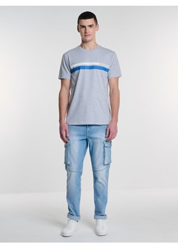 Koszulka męska z nadrukiem na piersi szara Eskiletter 901 ze sklepu Big Star w kategorii T-shirty męskie - zdjęcie 169233093