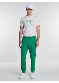 Spodnie męskie dresowe z lampasami zielone Smith 301/ Santo 301 ze sklepu Big Star w kategorii Spodnie męskie - zdjęcie 169233112