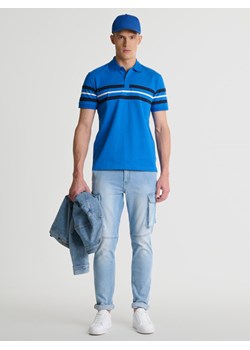 Koszulka męska polo z paskami niebieska Merrex 401 ze sklepu Big Star w kategorii T-shirty męskie - zdjęcie 169233141