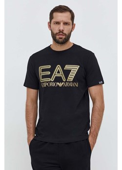 EA7 Emporio Armani t-shirt męski kolor czarny z nadrukiem ze sklepu ANSWEAR.com w kategorii T-shirty męskie - zdjęcie 169236462