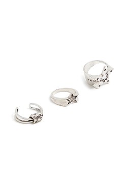 Cropp - Zestaw pierścionków z motywem gwiazd - srebrny ze sklepu Cropp w kategorii Pierścionki - zdjęcie 169236660