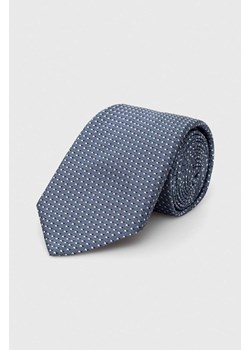 BOSS krawat jedwabny kolor niebieski 50512551 ze sklepu ANSWEAR.com w kategorii Krawaty - zdjęcie 169238773