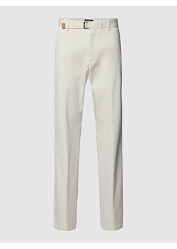 Spodnie o kroju slim fit z paskiem model ‘Harroween’ ze sklepu Peek&Cloppenburg  w kategorii Spodnie męskie - zdjęcie 169239113