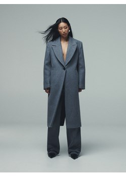 Reserved - Wełniany płaszcz - jasnoszary ze sklepu Reserved w kategorii Płaszcze damskie - zdjęcie 169241484