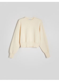 Reserved - Gładki sweter - złamana biel ze sklepu Reserved w kategorii Swetry damskie - zdjęcie 169241693