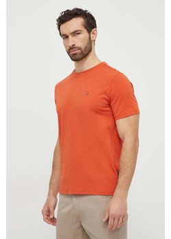 Napapijri t-shirt bawełniany męski kolor pomarańczowy gładki ze sklepu ANSWEAR.com w kategorii T-shirty męskie - zdjęcie 169243624