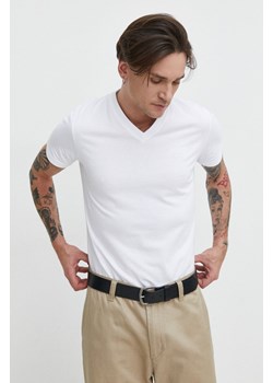 Superdry t-shirt bawełniany męski kolor biały gładki ze sklepu ANSWEAR.com w kategorii T-shirty męskie - zdjęcie 169243662