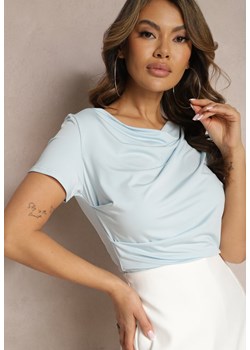 Niebieska Asymetryczna Bluzka z Marszczeniami Arinlle ze sklepu Renee odzież w kategorii Bluzki damskie - zdjęcie 169245271