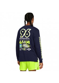 Męski longsleeve z nadrukiem Under Armour UA Run Anywhere Ls - granatowy ze sklepu Sportstylestory.com w kategorii T-shirty męskie - zdjęcie 169247694