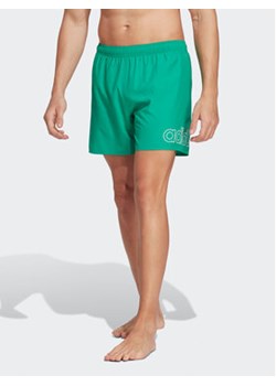adidas Szorty kąpielowe Logo CLX Short Length Swim Shorts HT2125 Zielony Regular Fit ze sklepu MODIVO w kategorii Kąpielówki - zdjęcie 169253280