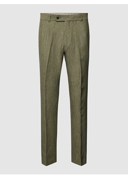 Spodnie do garnituru o kroju slim fit z lnu w kant model ‘Tomte’ ze sklepu Peek&Cloppenburg  w kategorii Spodnie męskie - zdjęcie 169255942