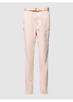 Chinosy w jednolitym kolorze z paskiem ze sklepu Peek&Cloppenburg  w kategorii Spodnie damskie - zdjęcie 169255961
