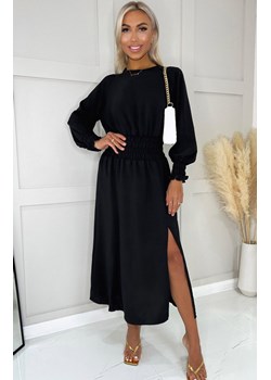 Czarna sukienka midi z długim rękawem DA1637, Kolor czarny, Rozmiar L, AX Paris ze sklepu Primodo w kategorii Sukienki - zdjęcie 169257500