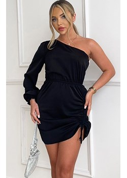 Czarna mini sukienka z jednym rękawem DA1669, Kolor czarny, Rozmiar L, AX Paris ze sklepu Primodo w kategorii Sukienki - zdjęcie 169257530
