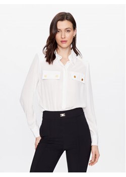 Elisabetta Franchi Koszula CA-046-32E2-V370 Biały Regular Fit ze sklepu MODIVO w kategorii Koszule damskie - zdjęcie 169283660
