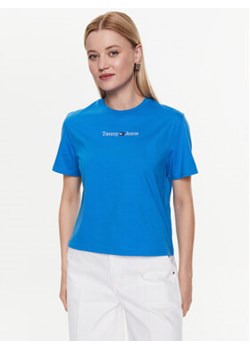 Tommy Jeans T-Shirt Serif Linear DW0DW15049 Niebieski Regular Fit ze sklepu MODIVO w kategorii Bluzki damskie - zdjęcie 169284094