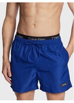 Calvin Klein Swimwear Szorty kąpielowe KM0KM00815 Niebieski Regular Fit ze sklepu MODIVO w kategorii Kąpielówki - zdjęcie 169284424