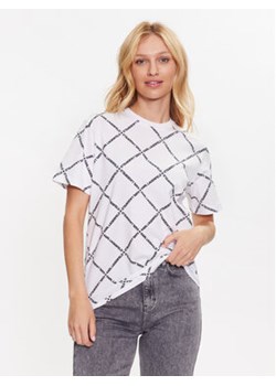 KARL LAGERFELD T-Shirt Diamond Logo 230W1707 Biały Relaxed Fit ze sklepu MODIVO w kategorii Bluzki damskie - zdjęcie 169285143