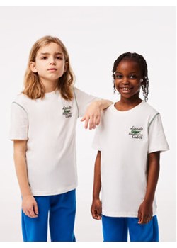 Lacoste T-Shirt TJ7488 Écru Regular Fit ze sklepu MODIVO w kategorii Bluzki dziewczęce - zdjęcie 169285183