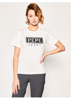 Pepe Jeans T-Shirt Charis PL504443 Biały Regular Fit ze sklepu MODIVO w kategorii Bluzki damskie - zdjęcie 169285313