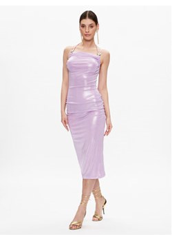 Just Cavalli Sukienka koktajlowa 74PBO924 Fioletowy Slim Fit ze sklepu MODIVO w kategorii Sukienki - zdjęcie 169286230