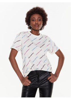 KARL LAGERFELD T-Shirt Future Logo 225W1700 Beżowy Regular Fit ze sklepu MODIVO w kategorii Bluzki damskie - zdjęcie 169287722