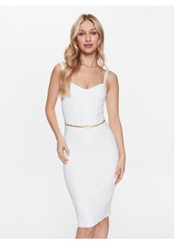 Elisabetta Franchi Sukienka koktajlowa AB-410-32E2-V400 Biały Slim Fit ze sklepu MODIVO w kategorii Sukienki - zdjęcie 169288034