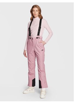 4F Spodnie narciarskie H4Z22-SPDN002 Różowy Relaxed Fit ze sklepu MODIVO w kategorii Spodnie damskie - zdjęcie 169288254