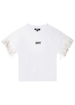DKNY T-Shirt D35S78 S Biały Regular Fit ze sklepu MODIVO w kategorii Bluzki dziewczęce - zdjęcie 169289053