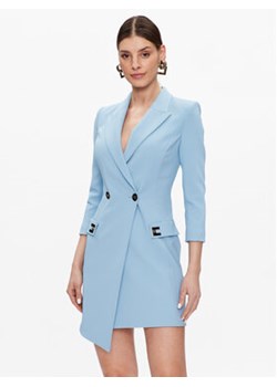 Elisabetta Franchi Sukienka koktajlowa AB-331-31E2-V500 Niebieski Regular Fit ze sklepu MODIVO w kategorii Sukienki - zdjęcie 169289313
