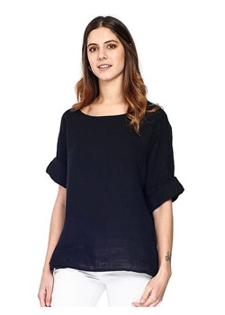 Le Jardin du Lin Lniana koszulka w kolorze czarnym ze sklepu Limango Polska w kategorii Bluzki damskie - zdjęcie 169291140