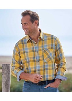 Żółta, flanelowa koszula w kratę ze sklepu Atlas For Men w kategorii Koszule męskie - zdjęcie 169294384