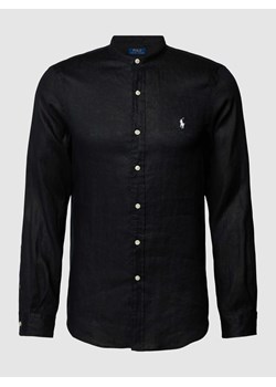 Koszula lniana o kroju slim fit ze stójką ze sklepu Peek&Cloppenburg  w kategorii Koszule męskie - zdjęcie 169295240