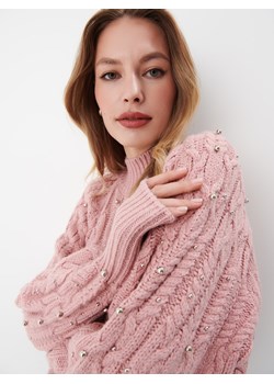 Mohito - Sweter z warkoczowym splotem - pastelowy różowy ze sklepu Mohito w kategorii Swetry damskie - zdjęcie 169314622