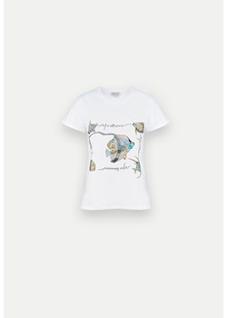 Biały t-shirt z aplikacją w ryby ze sklepu Molton w kategorii Bluzki damskie - zdjęcie 169315594